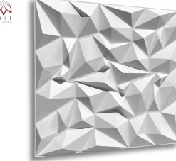 3D PVC panneaux muraux decor gaming chambre mur plafond effet 3D mirror blanc plaques PVC decoration 0.25m²