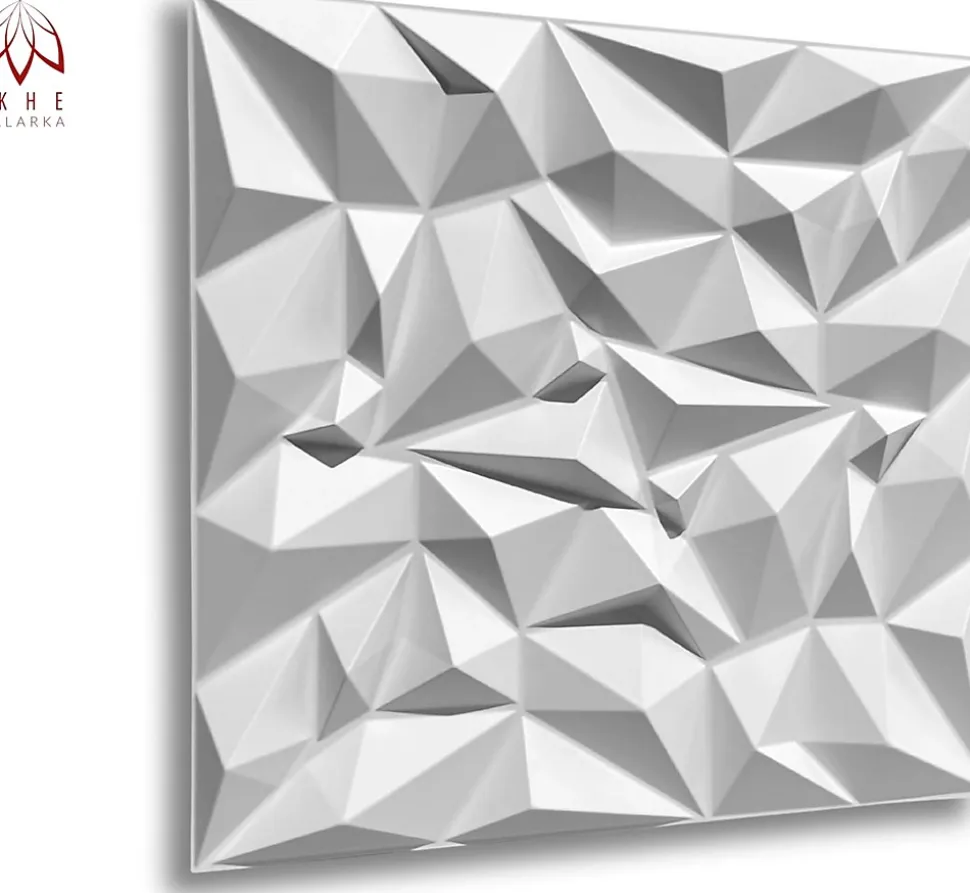3D PVC panneaux muraux decor gaming chambre mur plafond effet 3D mirror blanc plaques PVC decoration 0.25m²