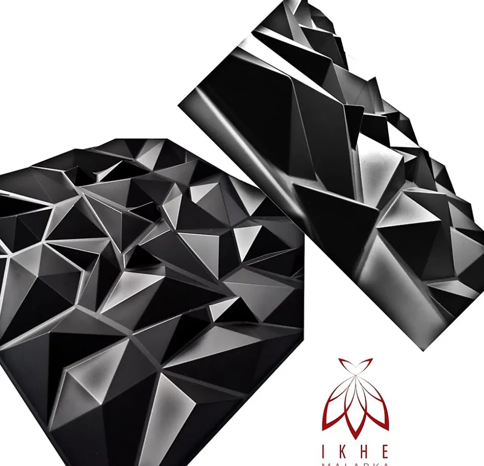 3D PVC panneaux muraux decor gaming chambre mur plafond effet 3D mirror noir plaques PVC decoration 0.25m²