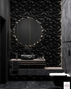 3D PVC panneaux muraux decor gaming chambre mur plafond effet 3D mirror noir plaques PVC decoration 0.25m²