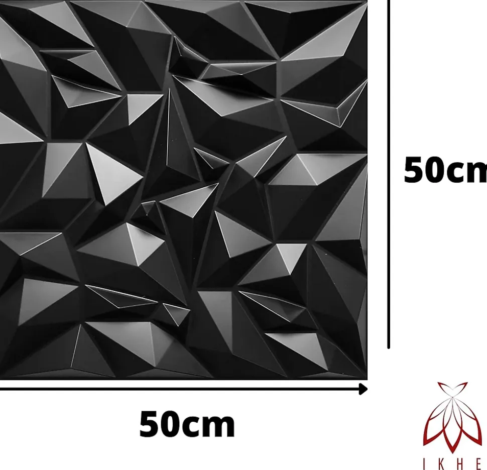 3D PVC panneaux muraux decor gaming chambre mur plafond effet 3D mirror noir plaques PVC decoration 0.25m²