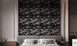 3D PVC panneaux muraux decor gaming chambre mur plafond effet 3D diamant noir plaques PVC decoration 0.25m²
