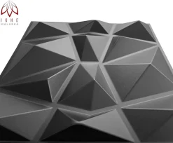3D PVC panneaux muraux decor gaming chambre mur plafond effet 3D diamant noir plaques PVC decoration 30x30cm 0.09m²