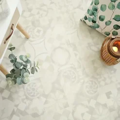 Dalle sol PVC Clipsable Mix and Match - Click 5G - Carreaux de ciment beige clair - Paquet de 1,49 m²