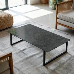 Dessus de table en verre trempé Wallfluent 100x50 cm Texture de pierre naturelle
