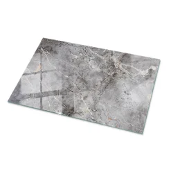 Dessus de table en verre trempé Wallfluent 100x70 cm Motif naturel de marbre