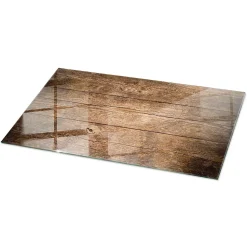 Dessus de table en verre trempé Wallfluent 100x50 cm Structure de planches en bois