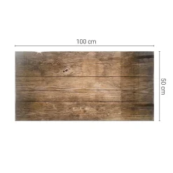 Dessus de table en verre trempé Wallfluent 100x50 cm Structure de planches en bois