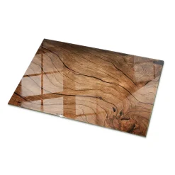 Dessus de table en verre trempé Wallfluent 100x70 cm Motif bois