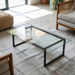 Dessus de table en verre trempé Wallfluent 100x50 cm Transparent