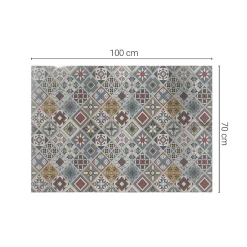 Dessus de table en verre trempé Wallfluent 100x70 cm Motif mosaïque avec ornements