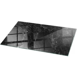 Dessus de table en verre trempé Wallfluent 100x50 cm Motif de marbre veiné