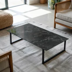 Dessus de table en verre trempé Wallfluent 100x50 cm Motif de marbre veiné