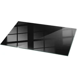 Dessus de table en verre trempé Wallfluent 100x50 cm Couleur noire lisse