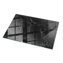 Dessus de table en verre trempé Wallfluent 100x70 cm Motif de marbre veiné