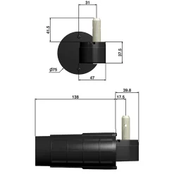 Double motorisation pour volet 2 battants SLID'UP URANUS filaire - gond 14 mm