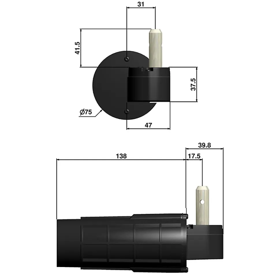 Double motorisation pour volet 2 battants SLID'UP URANUS radio - gond 12 mm
