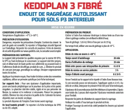 Enduit de Ragréage Autolissant Kedoplan Fibré Semin, Sol Intérieur, sac de 25 kg (lot de 2)
