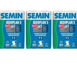 Enduit de Ragréage Autolissant Kedoplan Fibré Semin, Sol Intérieur, sac de 25 kg (lot de 3)