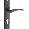 Ensemble de poignées pour porte d'entrée Vesta trou de cylindre, carré 7mm, entr'axes 195mm, noir - THIRARD