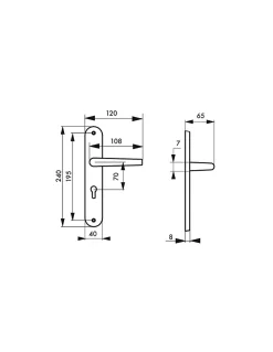 Ensemble de poignées pour porte d'entrée Vesta trou de cylindre, carré 7mm, entr'axes 195mm, noir - THIRARD