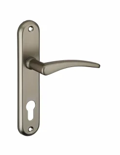 Ensemble de poignées pour porte d'entrée Vesta trou de cylindre, carré 7mm, entr'axes 165mm, noir - THIRARD