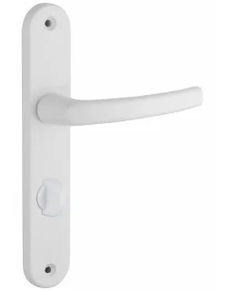 Ensemble de poignées pour salle de bain et toilette Sultane à condamnation, carré 7mm, entr'axes 195mm, blanc - THIRARD