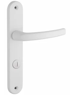 Ensemble de poignées pour salle de bain et toilette Sultane à condamnation, carré 7mm, entr'axes 195mm, blanc - THIRARD