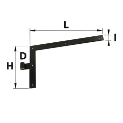 Equerre acier bout droit pour volet en bois acier noir Afbat