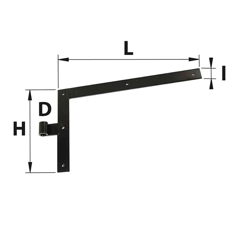 Equerre acier bout droit pour volet en bois acier noir Afbat