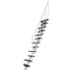 Escalier droit 10 marches - Hauteur à franchir 1.89 à 2.49m- Largeur 65cm - Structure blanche et marche noyer - NIZZA60/I/SBMNO-10