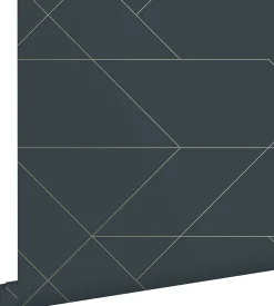 ESTAhome papier peint lignes graphiques bleu foncé et or - 53 cm x 10.05 m - 139213
