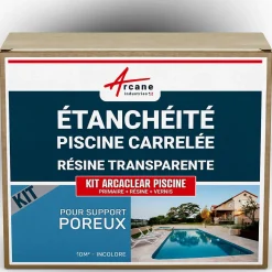 Etanchéité Piscine Carrelée - Résine Transparente KIT ARCACLEAR PISCINE Transparent - 10 m², support poreux - ARCANE INDUSTRIES