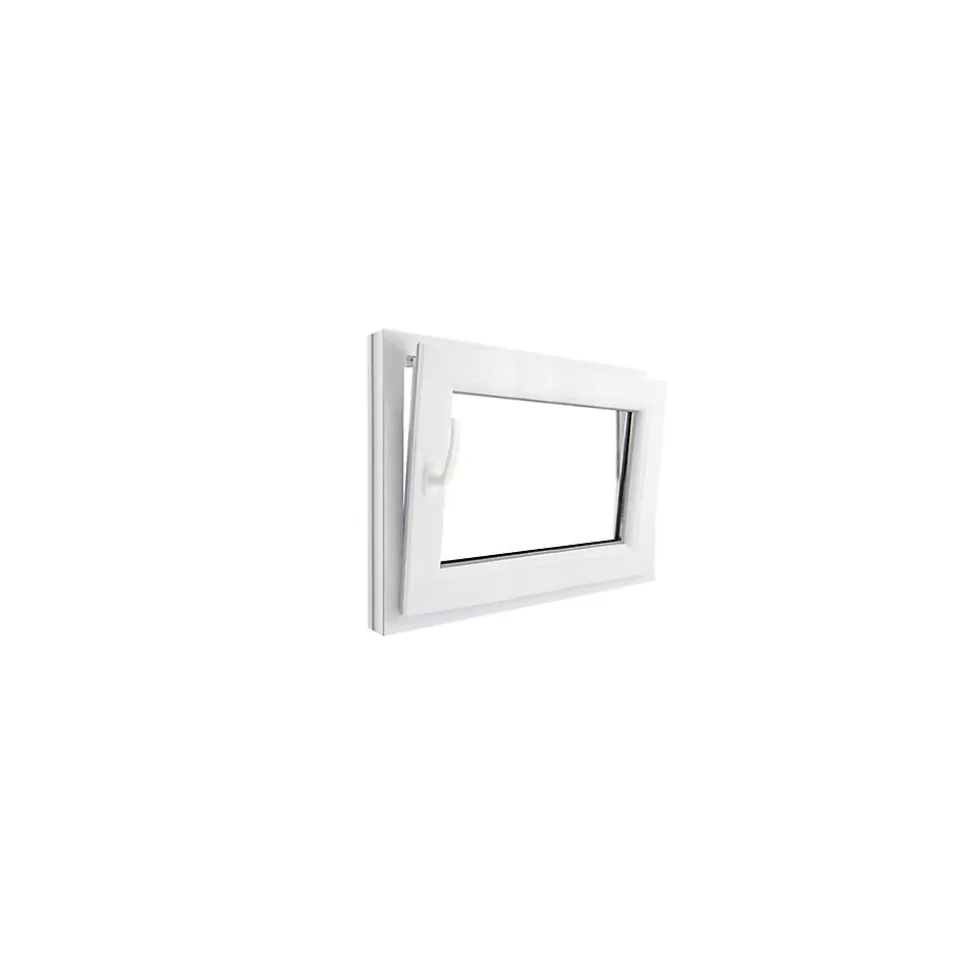 Fenêtre 1 vantail oscillo-battante, tirant droit double vitrage GoodHome en PVC blanc l.65 x H.48 cm