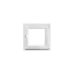Fenêtre 1 vantail oscillo-battante, tirant droit double vitrage GoodHome en PVC blanc l.65 x H.63 cm