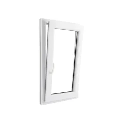 Fenêtre 1 vantail oscillo-battante, tirant droit double vitrage GoodHome en PVC blanc l.65 x H.108 cm