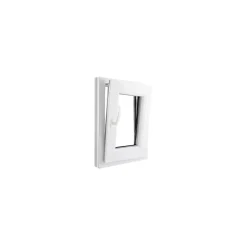 Fenêtre 1 vantail oscillo-battante, tirant droit double vitrage GoodHome en PVC blanc l.45 x H.63 cm