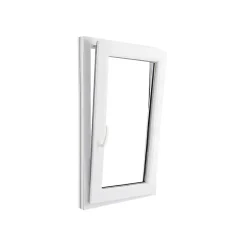 Fenêtre 1 vantail oscillo-battante, tirant droit double vitrage GoodHome en PVC blanc l.65 x H.118 cm