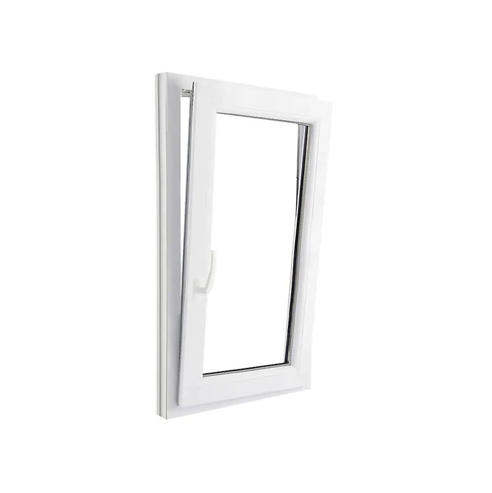 Fenêtre 1 vantail oscillo-battante, tirant droit double vitrage GoodHome en PVC blanc l.65 x H.118 cm