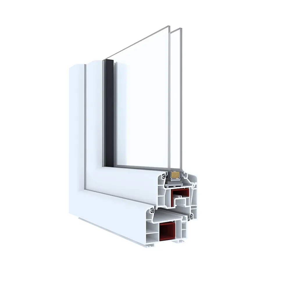 Fenêtre 1 vantail oscillo-battante, tirant droit double vitrage GoodHome en PVC blanc l.65 x H.118 cm