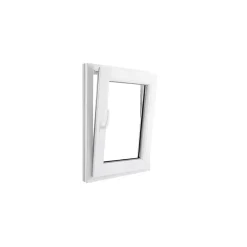 Fenêtre 1 vantail oscillo-battante, tirant droit double vitrage GoodHome en PVC blanc l.55 x H.78 cm