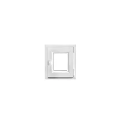 Fenêtre 1 vantail oscillo-battante, tirant droit double vitrage GoodHome en PVC blanc l.45 x H.48 cm