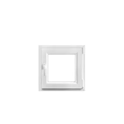 Fenêtre 1 vantail oscillo-battante, tirant droit double vitrage GoodHome en PVC blanc l.55 x H.63 cm