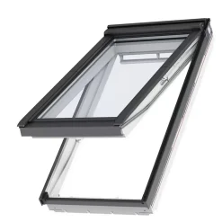 Fenêtre de toit à projection par le bas Velux GPU MK04 0057 L.78 x H.98 cm Tout confort EverFinish blanc
