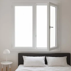 Fenêtre PVC blanc 2 vantaux hors tout H 156 x L 86 cm ouverture française pour pose rénovation