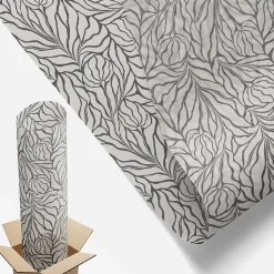 Film dépoli blanc adhésif Wallfluent 50x100 cm décoratif vitrail Feuilles Fleurs 1 rol.