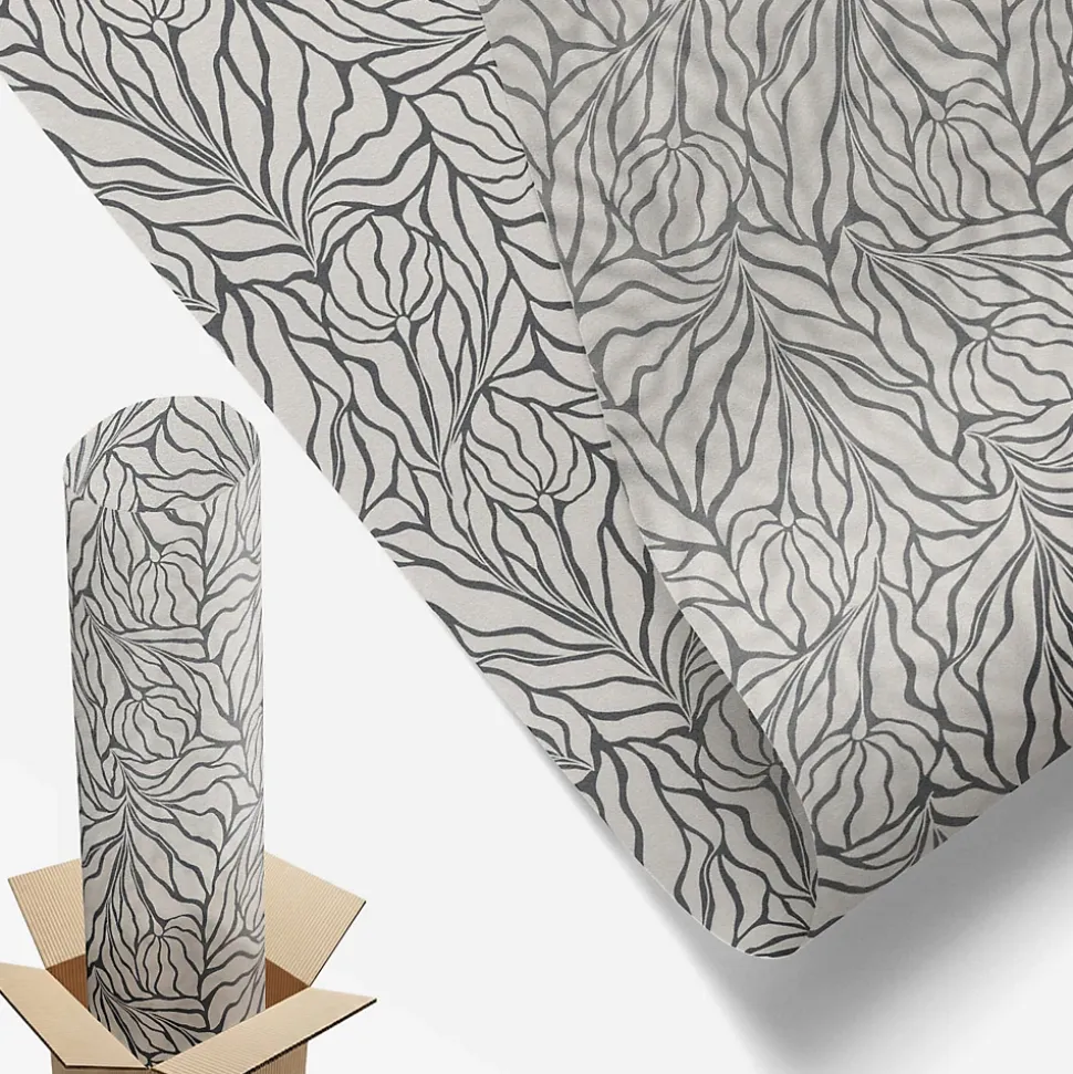 Film dépoli blanc adhésif Wallfluent 50x100 cm décoratif vitrail Feuilles Fleurs 1 rol.