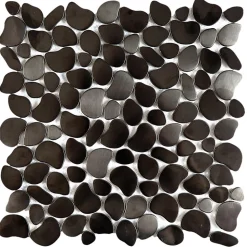 Galet Inox Noir Autobloquant - vendu par plaque de 30.5x30.5 cm-
