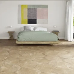 Grès Cérame Premium Format 56x48,5 Intérieur/Extérieur Parma Terra Hexagonal Effet Terre Cuite