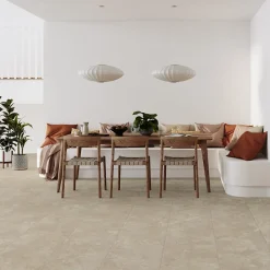 Grès Cérame Premium 44x66 cm Intérieur/Extérieur Metz Beige Base Rectangulaire Effet Pierre avec Technologie SmartGrip